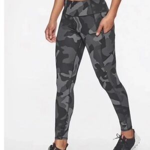 Athleta Gray Camo High-Rise Performance Leggings